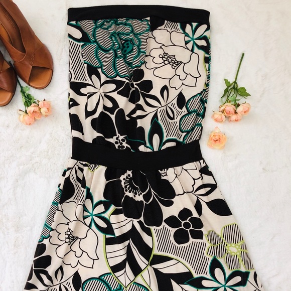 ✨Y2K Mossimo Supply Co. Brown Tan Floral Tube Top Dress XS - Picture 3 of 8